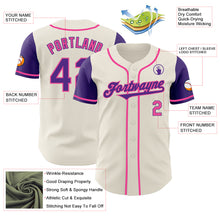 Загрузить изображение в средство просмотра галереи, Custom Cream Purple-Pink Authentic Two Tone Baseball Jersey
