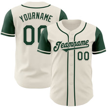 Загрузить изображение в средство просмотра галереи, Custom Cream Green Authentic Two Tone Baseball Jersey
