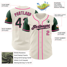 Load image into Gallery viewer, Custom Cream Green-Pink Authentic Two Tone Baseball Jersey
