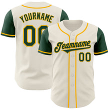 Charger l&#39;image dans la galerie, Custom Cream Green-Gold Authentic Two Tone Baseball Jersey
