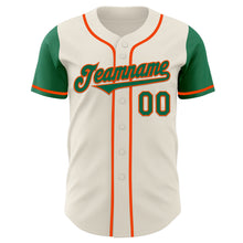 Загрузить изображение в средство просмотра галереи, Custom Cream Kelly Green-Orange Authentic Two Tone Baseball Jersey
