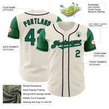 Charger l&#39;image dans la galerie, Custom Cream Kelly Green-Black Authentic Two Tone Baseball Jersey
