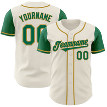 Charger l&#39;image dans la galerie, Custom Cream Kelly Green-Old Gold Authentic Two Tone Baseball Jersey
