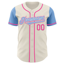 Загрузить изображение в средство просмотра галереи, Custom Cream Light Blue White-Pink Authentic Two Tone Baseball Jersey
