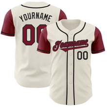 Load image into Gallery viewer, Custom Cream Crimson-Black Authentic Two Tone Baseball Jersey
