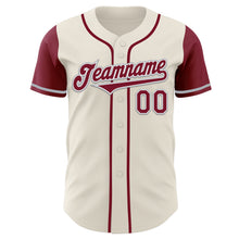 Загрузить изображение в средство просмотра галереи, Custom Cream Crimson White-Gray Authentic Two Tone Baseball Jersey
