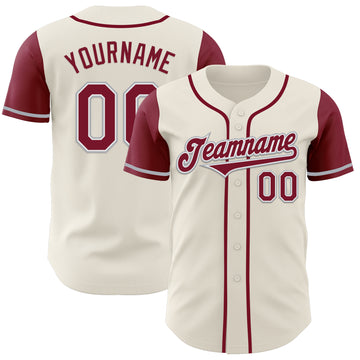 Custom Cream Crimson White-Gray Authentic Two Tone Baseball Jersey