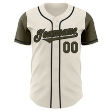 Load image into Gallery viewer, Custom Cream Olive-Black Authentic Two Tone Baseball Jersey
