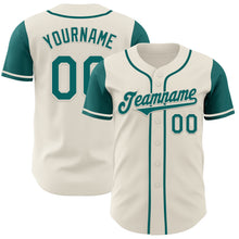 Load image into Gallery viewer, Custom Cream Teal Authentic Two Tone Baseball Jersey
