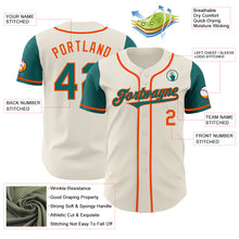 Laden Sie das Bild in den Galerie-Viewer, Custom Cream Teal-Orange Authentic Two Tone Baseball Jersey
