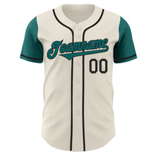 Загрузить изображение в средство просмотра галереи, Custom Cream Teal-Black Authentic Two Tone Baseball Jersey
