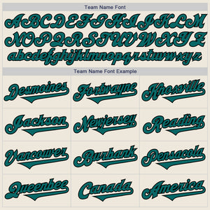 Custom Cream Teal-Black Authentic Two Tone Baseball Jersey