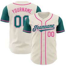 Загрузить изображение в средство просмотра галереи, Custom Cream Teal White-Pink Authentic Two Tone Baseball Jersey
