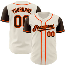 Загрузить изображение в средство просмотра галереи, Custom Cream Brown-Orange Authentic Two Tone Baseball Jersey
