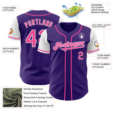 Load image into Gallery viewer, Custom Purple Pink-White Authentic Two Tone Baseball Jersey
