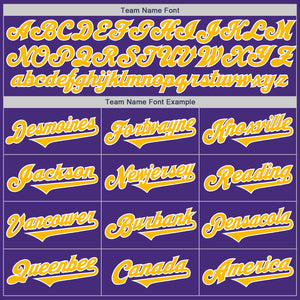 Custom Purple Gold-White Authentic Two Tone Baseball Jersey