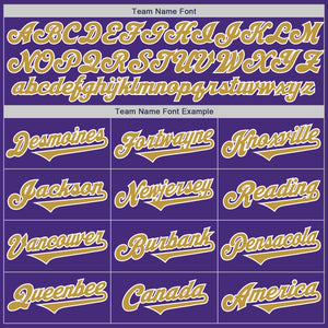 Custom Purple Old Gold-White Authentic Two Tone Baseball Jersey