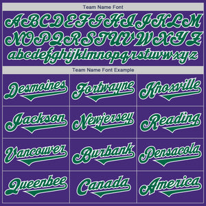 Custom Purple Kelly Green-White Authentic Two Tone Baseball Jersey