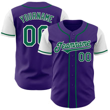 Load image into Gallery viewer, Custom Purple Kelly Green-White Authentic Two Tone Baseball Jersey
