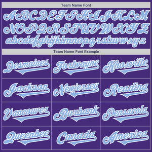 Custom Purple Light Blue-White Authentic Two Tone Baseball Jersey