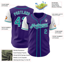 Load image into Gallery viewer, Custom Purple Teal-White Authentic Two Tone Baseball Jersey
