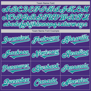 Custom Purple Teal-White Authentic Two Tone Baseball Jersey