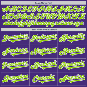 Custom Purple Neon Green-White Authentic Two Tone Baseball Jersey