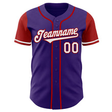 Загрузить изображение в средство просмотра галереи, Custom Purple White-Red Authentic Two Tone Baseball Jersey
