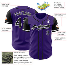 Load image into Gallery viewer, Custom Purple Black-White Authentic Two Tone Baseball Jersey
