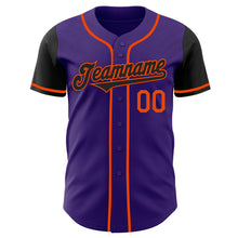 Load image into Gallery viewer, Custom Purple Black-Orange Authentic Two Tone Baseball Jersey
