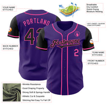 Load image into Gallery viewer, Custom Purple Black-Pink Authentic Two Tone Baseball Jersey
