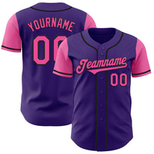 Загрузить изображение в средство просмотра галереи, Custom Purple Pink-Black Authentic Two Tone Baseball Jersey
