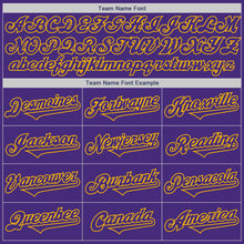 Load image into Gallery viewer, Custom Purple Gold Authentic Two Tone Baseball Jersey
