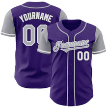 Laden Sie das Bild in den Galerie-Viewer, Custom Purple Gray-White Authentic Two Tone Baseball Jersey
