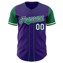 Load image into Gallery viewer, Custom Purple Kelly Green-White Authentic Two Tone Baseball Jersey
