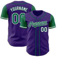 Load image into Gallery viewer, Custom Purple Kelly Green-White Authentic Two Tone Baseball Jersey
