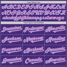 Load image into Gallery viewer, Custom Purple Light Blue-Pink Authentic Two Tone Baseball Jersey
