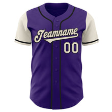 Загрузить изображение в средство просмотра галереи, Custom Purple Cream-Black Authentic Two Tone Baseball Jersey
