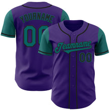 Load image into Gallery viewer, Custom Purple Teal-Black Authentic Two Tone Baseball Jersey
