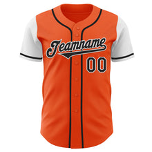 Load image into Gallery viewer, Custom Orange Black-White Authentic Two Tone Baseball Jersey
