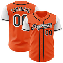 Load image into Gallery viewer, Custom Orange Black-White Authentic Two Tone Baseball Jersey
