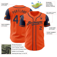 Load image into Gallery viewer, Custom Orange Navy Authentic Two Tone Baseball Jersey
