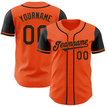 Custom Orange Black Authentic Two Tone Baseball Jersey