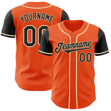 Custom Orange Black-Cream Authentic Two Tone Baseball Jersey