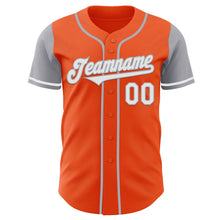 Load image into Gallery viewer, Custom Orange White-Gray Authentic Two Tone Baseball Jersey
