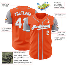 Load image into Gallery viewer, Custom Orange White-Gray Authentic Two Tone Baseball Jersey
