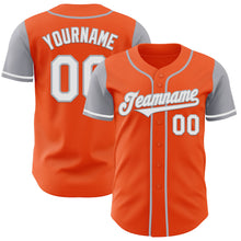 Load image into Gallery viewer, Custom Orange White-Gray Authentic Two Tone Baseball Jersey
