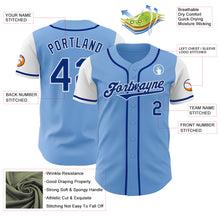 Charger l&#39;image dans la galerie, Custom Light Blue Royal-White Authentic Two Tone Baseball Jersey
