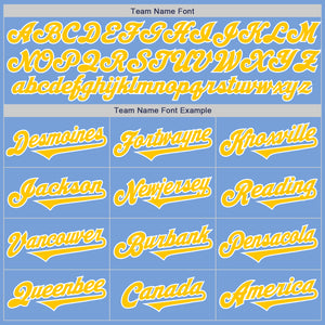 Custom Light Blue Yellow-White Authentic Two Tone Baseball Jersey