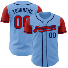 Charger l&#39;image dans la galerie, Custom Light Blue Red-Navy Authentic Two Tone Baseball Jersey
